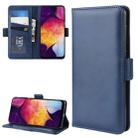 Dual-side Magnetic Buckle Horizontal Flip Leather Case for Galaxy A50, with Holder & Card Slots & Wallet & Photo Frame(Dark Blue) - 1