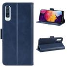 Dual-side Magnetic Buckle Horizontal Flip Leather Case for Galaxy A50, with Holder & Card Slots & Wallet & Photo Frame(Dark Blue) - 8