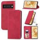 For Google Pixel 6 Retro Skin Feel Business Magnetic Horizontal Flip Leather Case With Holder & Card Slots & Wallet & Photo Frame(Red) - 1