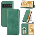 For Google Pixel 6 Retro Skin Feel Business Magnetic Horizontal Flip Leather Case With Holder & Card Slots & Wallet & Photo Frame(Green) - 1