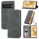 For Google Pixel 6 Pro Retro Skin Feel Business Magnetic Horizontal Flip Leather Case With Holder & Card Slots & Wallet & Photo Frame(Grey) - 1