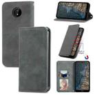 For Nokia C20 Retro Skin Feel Business Magnetic Horizontal Flip Leather Case With Holder & Card Slots & Wallet & Photo Frame(Grey) - 1