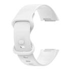 For Fitbit Charge 5 Monochromatic Silicone Watch Band, Size：Large Size(White) - 1