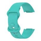 For Fitbit Charge 5 Monochromatic Silicone Watch Band, Size：Large Size(Light green) - 1