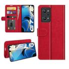 For OPPO Realme GT Neo2 R64 Texture Single Horizontal Flip Protective Case with Holder & Card Slots & Wallet& Photo Frame(Red) - 1