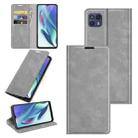 For Motorola Moto G50 5G Retro-skin Business Magnetic Suction Leather Case with Holder & Card Slots & Wallet(Grey) - 1