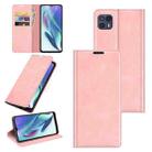 For Motorola Moto G50 5G Retro-skin Business Magnetic Suction Leather Case with Holder & Card Slots & Wallet(Pink) - 1