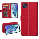 For Motorola Moto G50 5G R64 Texture Single Horizontal Flip Protective Case with Holder & Card Slots & Wallet& Photo Frame(Red) - 1