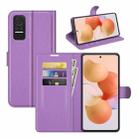 For Xiaomi Civi 5G Litchi Texture Horizontal Flip Protective Case with Holder & Card Slots & Wallet(Purple) - 1