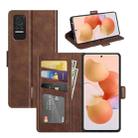 For Xiaomi Civi Dual-side Magnetic Buckle Horizontal Flip Leather Case with Holder & Card Slots & Wallet(Brown) - 1