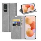 For Xiaomi Civi Retro-skin Magnetic Suction Leather Case with Holder & Card Slots & Wallet(Grey) - 1