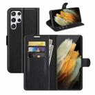 For Samsung Galaxy S22 Ultra 5G Litchi Texture Horizontal Flip Protective Case with Holder & Card Slots & Wallet(Black) - 1