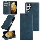 For Samsung Galaxy S22 Ultra 5G Retro-skin Business Magnetic Suction Leather Case with Holder & Card Slots & Wallet(Dark Blue) - 1