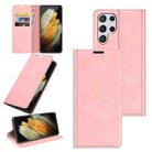 For Samsung Galaxy S22 Ultra 5G Retro-skin Business Magnetic Suction Leather Case with Holder & Card Slots & Wallet(Pink) - 1