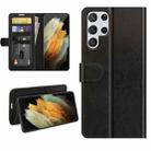 For Samsung Galaxy S22 Ultra 5G R64 Texture Single Horizontal Flip Protective Case with Holder & Card Slots & Wallet& Photo Frame(Black) - 1