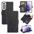 For Samsung Galaxy S22+ 5G Dual-side Magnetic Buckle Horizontal Flip Leather Case with Holder & Card Slots & Wallet(Black) - 1