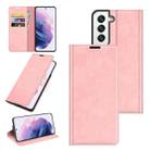 For Samsung Galaxy S22+ 5G Retro-skin Business Magnetic Suction Leather Case with Holder & Card Slots & Wallet(Pink) - 1