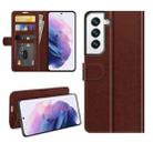 For Samsung Galaxy S22+ 5G R64 Texture Single Horizontal Flip Protective Case with Holder & Card Slots & Wallet& Photo Frame(Brown) - 1