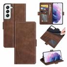 For Samsung Galaxy S22 5G Dual-side Magnetic Buckle Horizontal Flip Leather Case with Holder & Card Slots & Wallet(Brown) - 1