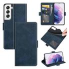 For Samsung Galaxy S22 5G Dual-side Magnetic Buckle Horizontal Flip Leather Case with Holder & Card Slots & Wallet(Dark Blue) - 1