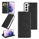 For Samsung Galaxy S22 5G Retro-skin Business Magnetic Suction Leather Case with Holder & Card Slots & Wallet(Black) - 1