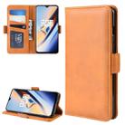 Dual-side Magnetic Buckle Horizontal Flip Leather Case for OnePlus 7, with Holder & Card Slots & Wallet & Photo Frame(Yellow) - 1