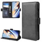 Dual-side Magnetic Buckle Horizontal Flip Leather Case for OnePlus 7, with Holder & Card Slots & Wallet & Photo Frame(Black) - 1