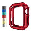 Anti-fall Electroplating TPU Watch Protective Case for Apple 1/2/3/4/5/6/7/SE 38mm/40mm/41mm(Red) - 1