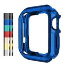 Anti-fall Electroplating TPU Watch Protective Case for Apple 1/2/3/4/5/6/7/SE 38mm/40mm/41mm(Midnight Blue) - 1