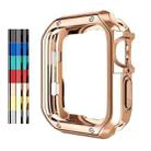 Anti-fall Electroplating TPU Watch Protective Case for Apple 1/2/3/4/5/6/7/SE 42mm/44mm/45mm(Rose Gold) - 1