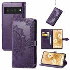 For Google Pixel 6 Mandala Embossing Pattern Horizontal Flip Leather Case with Holder & Card Slots & Wallet & Lanyard(Purple) - 1