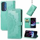 For Motorola Edge 2021 Mandala Embossing Pattern Horizontal Flip Leather Case with Holder & Card Slots & Wallet & Lanyard(Green) - 1