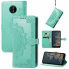 For Nokia C20 Mandala Embossing Pattern Horizontal Flip Leather Case with Holder & Card Slots & Wallet & Lanyard(Green) - 1