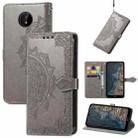 For Nokia C20 Mandala Embossing Pattern Horizontal Flip Leather Case with Holder & Card Slots & Wallet & Lanyard(Gray) - 1