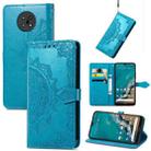For Nokia G50 Mandala Embossing Pattern Horizontal Flip Leather Case with Holder & Card Slots & Wallet & Lanyard(Blue) - 1