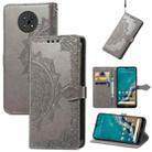 For Nokia G50 Mandala Embossing Pattern Horizontal Flip Leather Case with Holder & Card Slots & Wallet & Lanyard(Gray) - 1