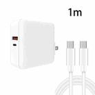 A6 65W QC 3.0 USB + PD USB-C / Type-C Dual Fast Charging Laptop Adapter + 1m USB-C / Type-C to USB-C / Type-C Data Cable Set for MacBook Series, US Plug - 1