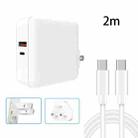 A6 65W QC 3.0 USB + PD USB-C / Type-C Dual Fast Charging Laptop Adapter + 2m USB-C / Type-C to USB-C / Type-C Data Cable Set for MacBook Series, US Plug + UK Plug - 1