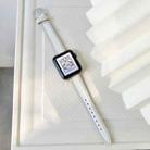 Knitting Leather Edge Sealing D-Type Strap For Apple Watch Series 8&7 41mm / SE 2&6&SE&5&4 40mm / 3&2&1 38mm(white) - 1