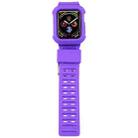 TPU + Silicone Integrated Watch Band For Apple Watch Series 8&7 45mm / SE 2&6&SE&5&4 44mm / 3&2&1 42mm(Purple) - 1