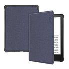 For Amazon Kindle Paperwhite 5 2021 ENKAY Solid Color Denim Texture Horizontal Flip Leather Tablet Case with Sleep / Wake-up Function(Dark Blue) - 1