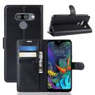 Litchi Skin PU Leather Wallet Stand Mobile Casing for LG K50(black) - 1