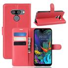 Litchi Skin PU Leather Wallet Stand Mobile Casing for LG K50(red) - 1