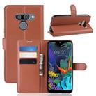 Litchi Skin PU Leather Wallet Stand Mobile Casing for LG K50(Brown) - 1