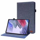 For Samsung Galaxy Tab A8 10.5 2021 Horizontal Flip Fabric PU Leather Tablet Case with Card Slots & Holder(Blue) - 1