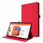 For OPPO Realme Pad 10.4 Horizontal Flip Fabric PU Leather Tablet Case with Card Slots & Holder(Red) - 1
