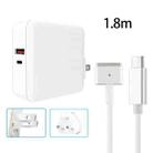 A6 PD 65W USB-C / Type-C + QC3.0 USB Laptop Adapter + 1.8m USB-C / Type-C to MagSafe 2 / T Data Cable Set for MacBook Series, US Plug + UK Plug - 1