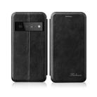 For Google Pixel 6 Pro Integrated Voltage Retro Texture Magnetic Leather Case with Card Slot & Holder(Black) - 1