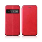 For Google Pixel 6 Pro Integrated Voltage Retro Texture Magnetic Leather Case with Card Slot & Holder(Red) - 1