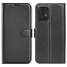 For OPPO Realme 8i Litchi Texture Horizontal Flip Protective Case with Holder & Card Slots & Wallet(Black) - 1